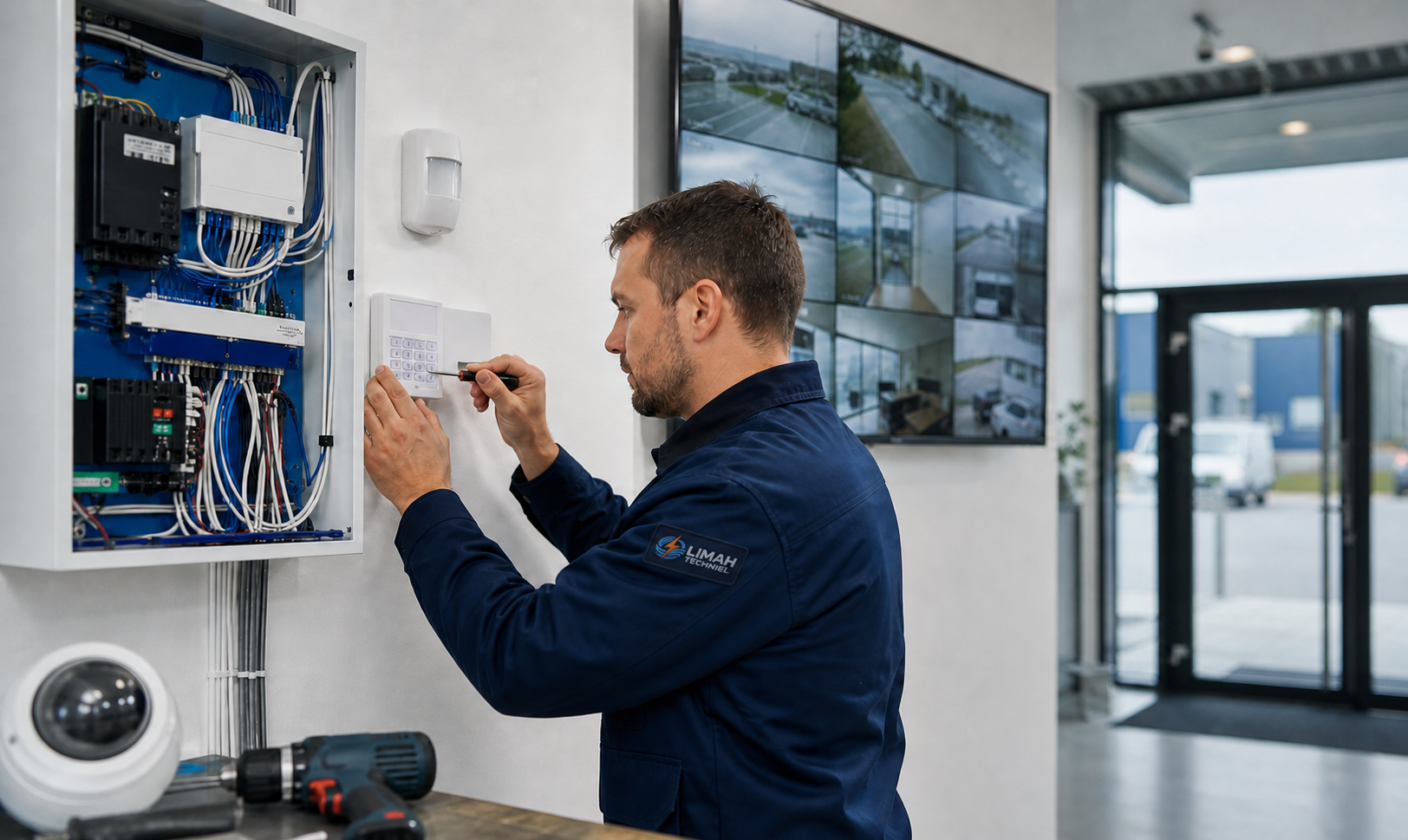 Alarm and camera security installation